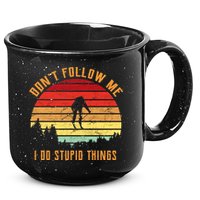 Retro Skiing Don't Follow Me I Do Stupid Things 15oz Campfire Ceramic Mug