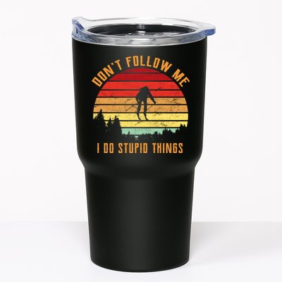 Retro Skiing Don't Follow Me I Do Stupid Things Tumbler