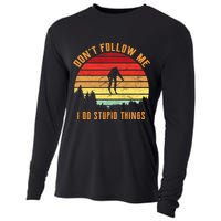 Retro Skiing Don't Follow Me I Do Stupid Things Cooling Performance Long Sleeve Crew