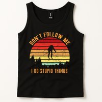 Retro Skiing Don't Follow Me I Do Stupid Things Tank Top