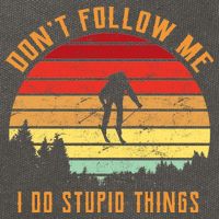 Retro Skiing Don't Follow Me I Do Stupid Things Cotton Canvas Backpack