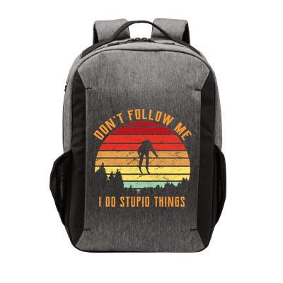 Retro Skiing Don't Follow Me I Do Stupid Things Vector Backpack
