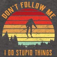 Retro Skiing Don't Follow Me I Do Stupid Things Vector Backpack