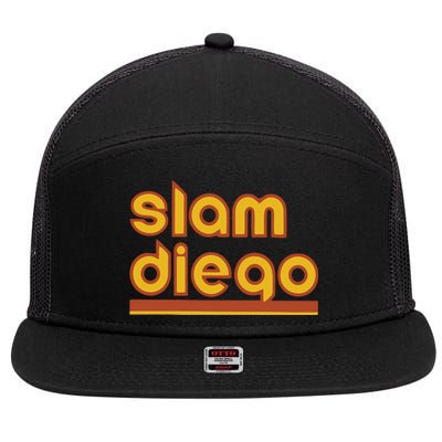 Retro Slam Diego Baseball San Fan 7 Panel Mesh Trucker Snapback Hat