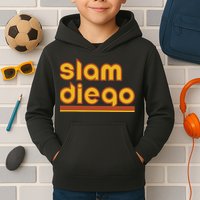 Retro Slam Diego Baseball San Fan Kids Hoodie