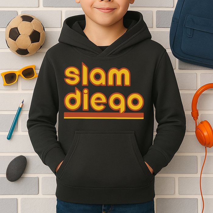 Retro Slam Diego Baseball San Fan Kids Hoodie