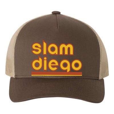 Retro Slam Diego Baseball San Fan Yupoong Adult 5-Panel Trucker Hat