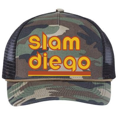 Retro Slam Diego Baseball San Fan Retro Rope Trucker Hat Cap