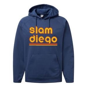 Retro Slam Diego Baseball San Fan Performance Fleece Hoodie