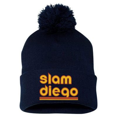 Retro Slam Diego Baseball San Fan Pom Pom 12in Knit Beanie