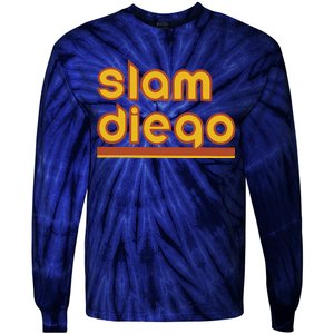 Retro Slam Diego Baseball San Fan Tie-Dye Long Sleeve Shirt