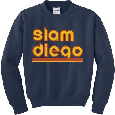 Retro Slam Diego Baseball San Fan Kids Sweatshirt