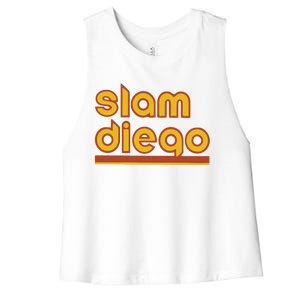 Retro Slam Diego Baseball San Fan Women's Racerback Cropped Tank