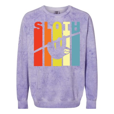 Retro Sloth Colorblast Crewneck Sweatshirt