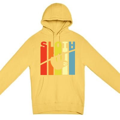 Retro Sloth Premium Pullover Hoodie