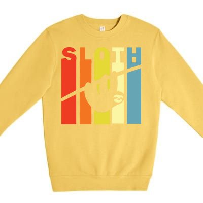 Retro Sloth Premium Crewneck Sweatshirt