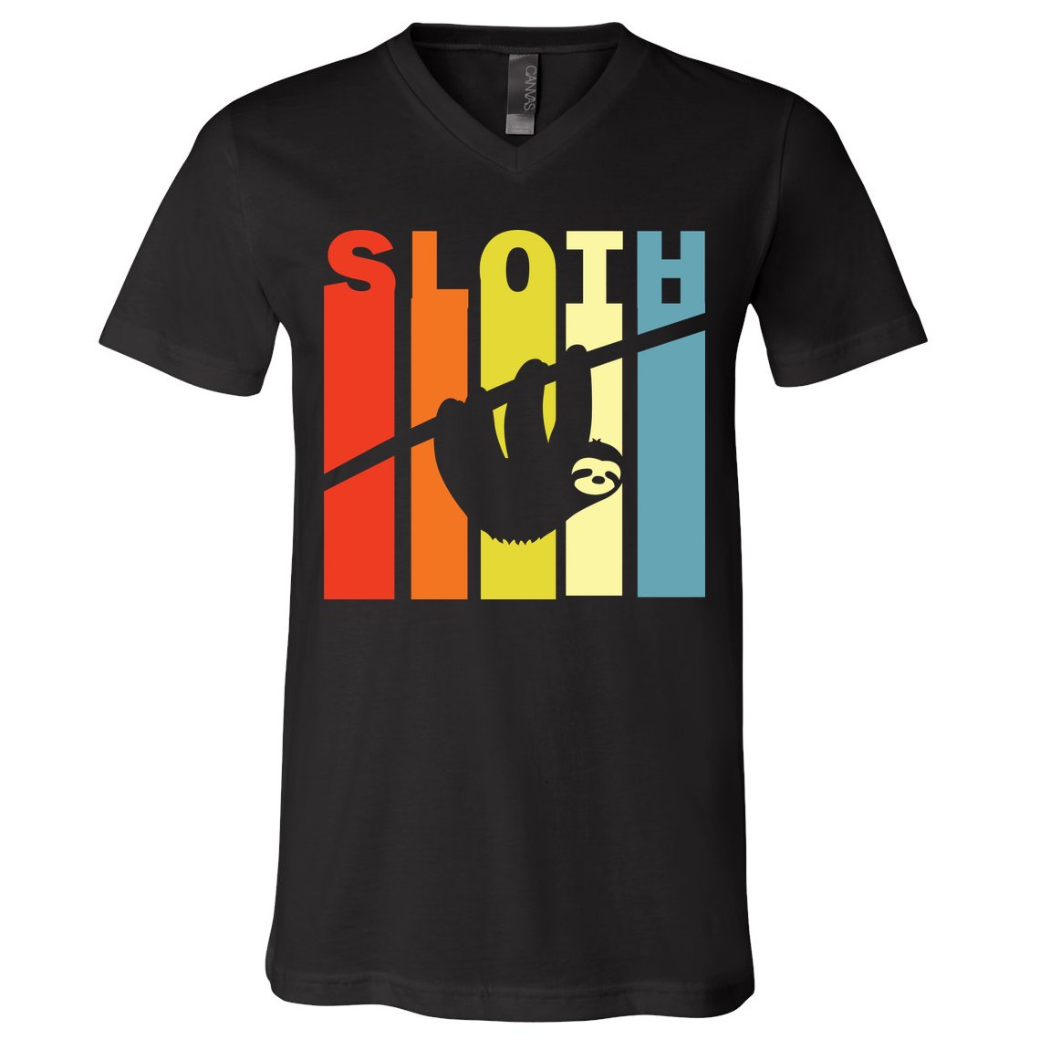 Retro Sloth V-Neck T-Shirt
