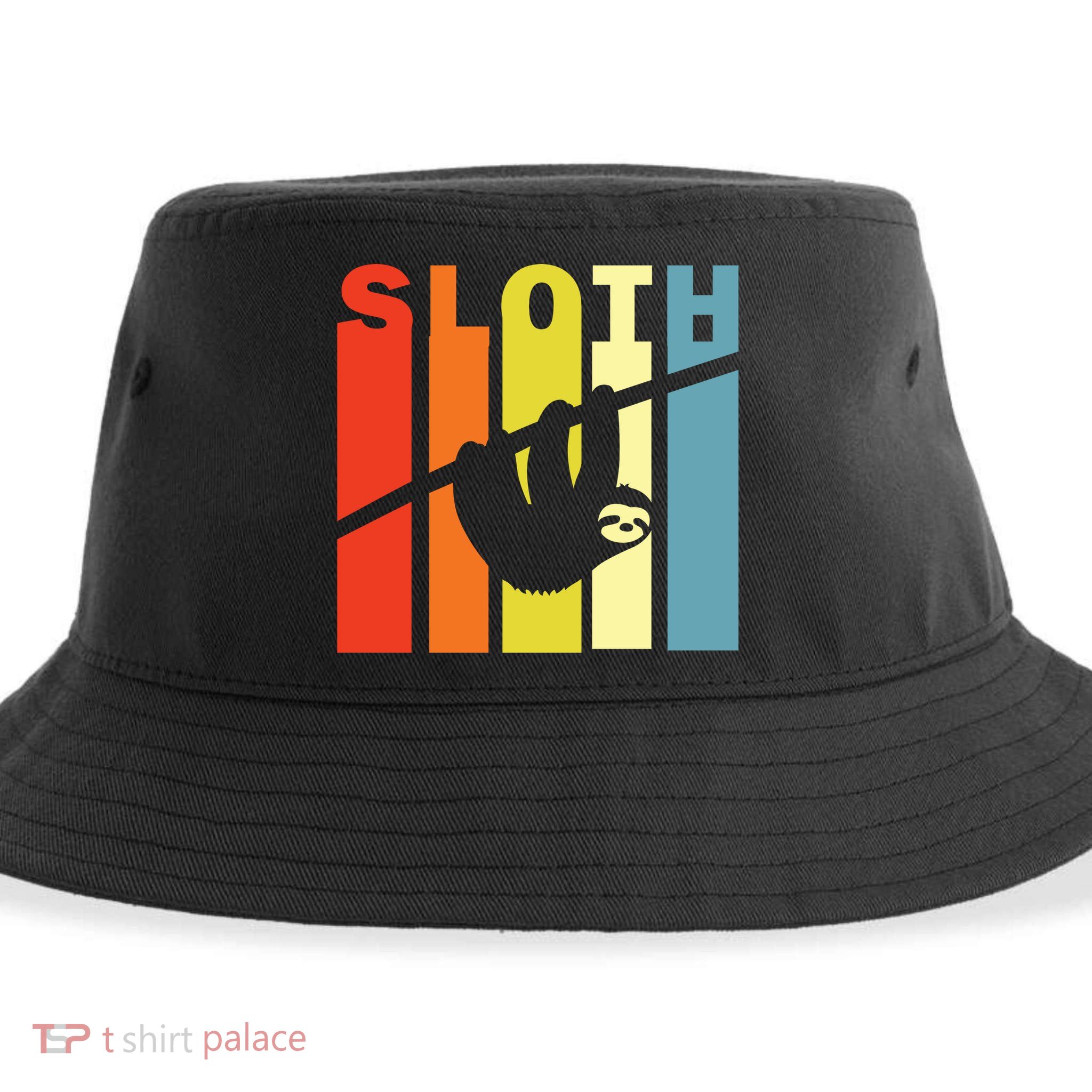 Retro Sloth Sustainable Bucket Hat