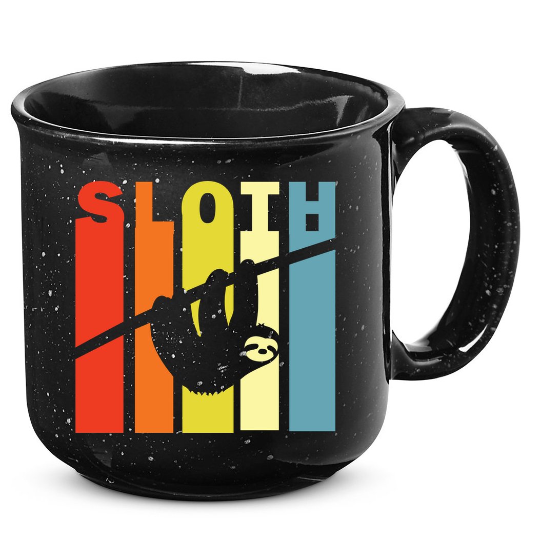 Retro Sloth 15oz Campfire Ceramic Mug