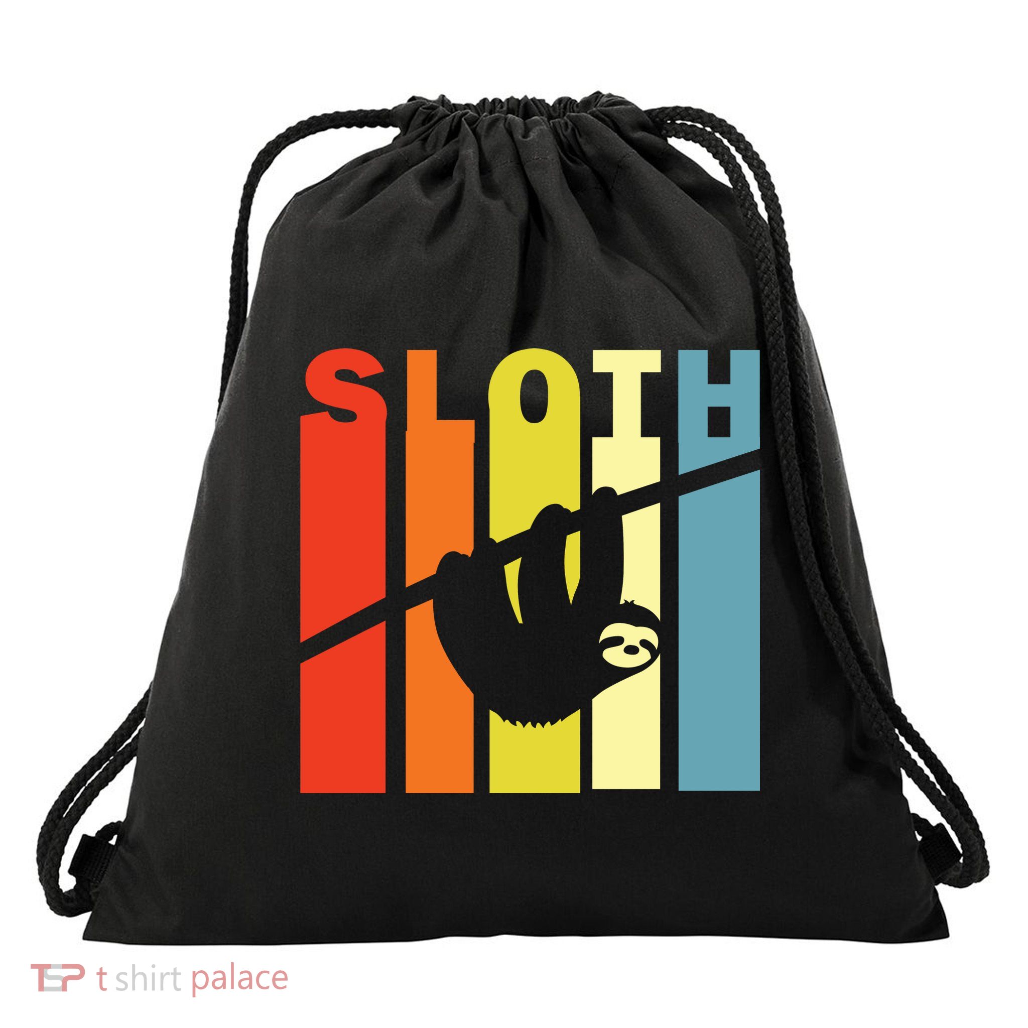 Retro Sloth Drawstring Bag