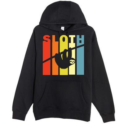 Retro Sloth Premium Pullover Hoodie