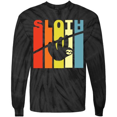 Retro Sloth Tie-Dye Long Sleeve Shirt