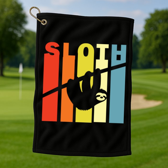 Retro Sloth Golf Towel