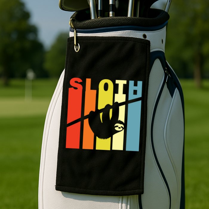 Retro Sloth Golf Towel