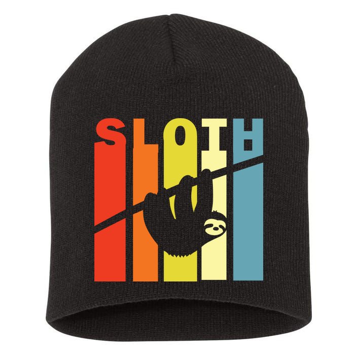 Retro Sloth Short Acrylic Beanie
