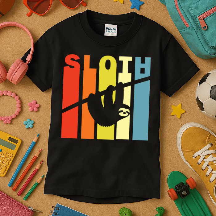 Retro Sloth Kids T-Shirt