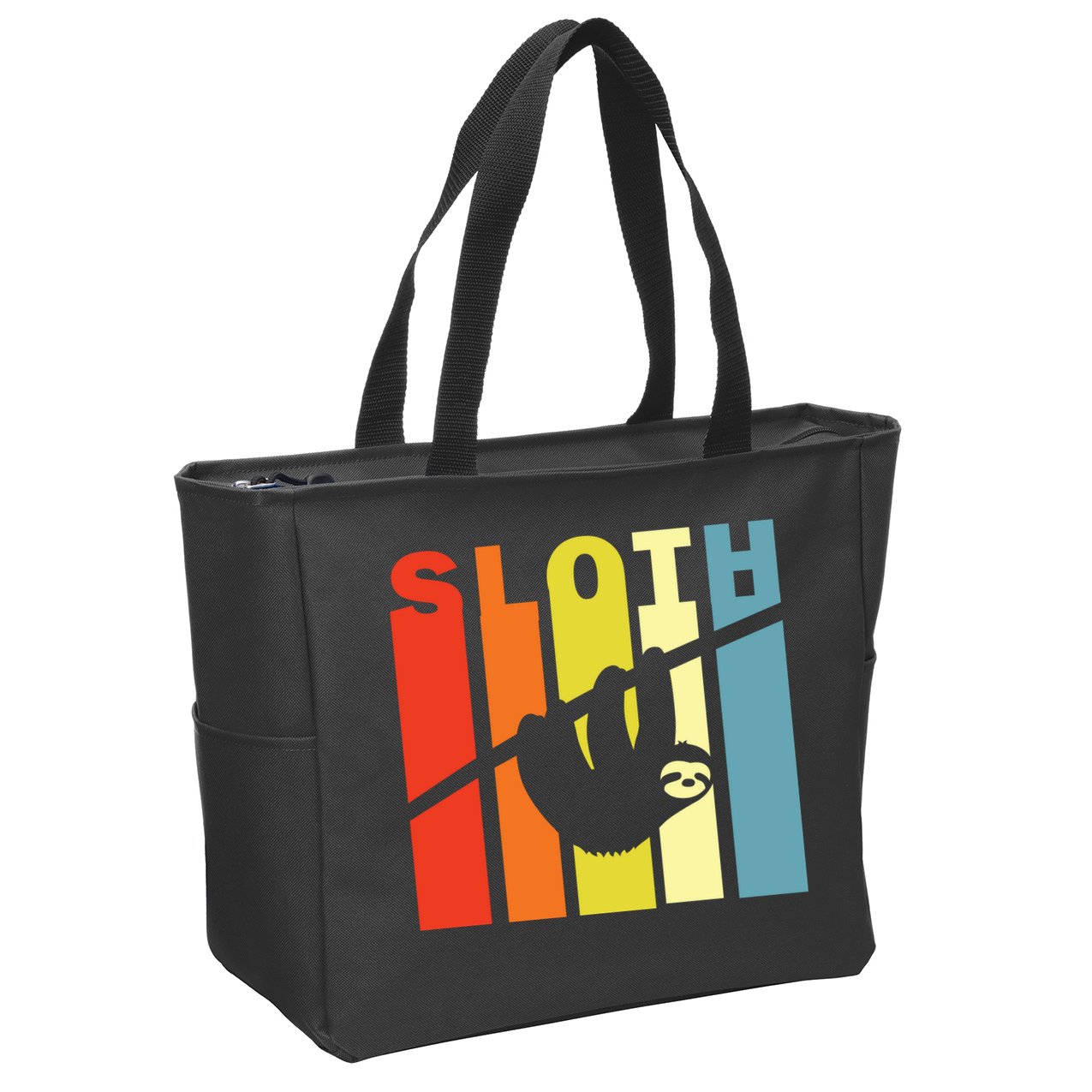 Retro Sloth Zip Tote Bag