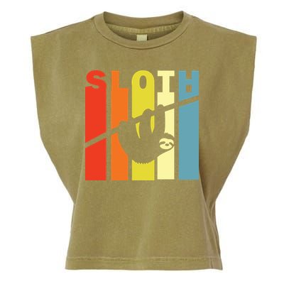 Retro Sloth Garment-Dyed Women's Muscle Tee