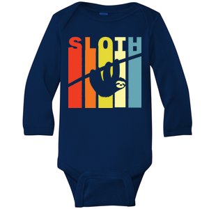 Retro Sloth Baby Long Sleeve Bodysuit