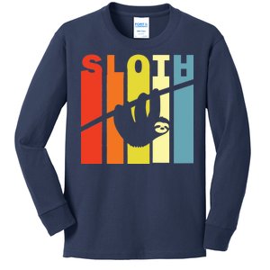 Retro Sloth Kids Long Sleeve Shirt