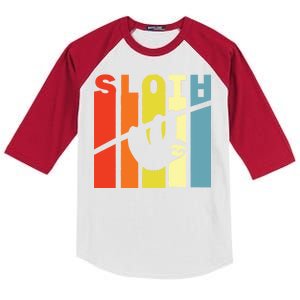 Retro Sloth Kids Colorblock Raglan Jersey