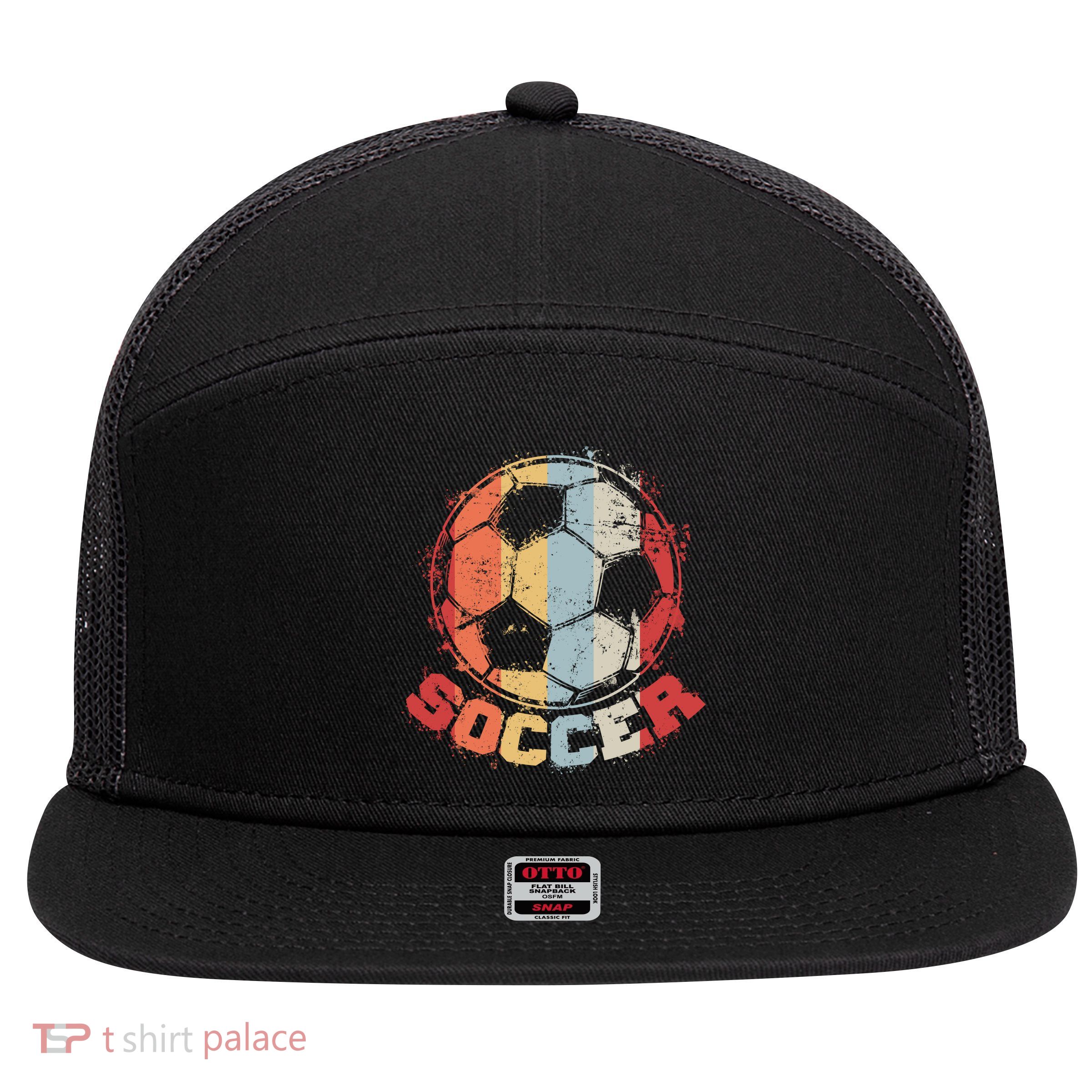 Retro Soccer Ball 7 Panel Mesh Trucker Snapback Hat