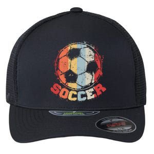 Retro Soccer Ball Flexfit Unipanel Trucker Cap