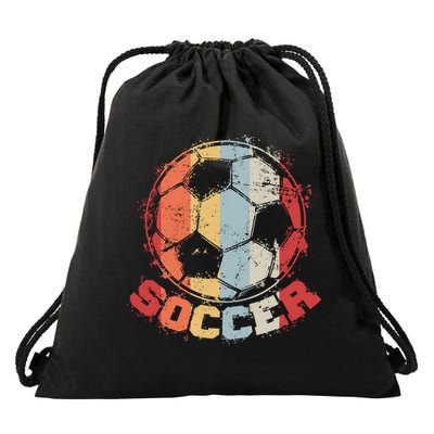 Retro Soccer Ball Drawstring Bag