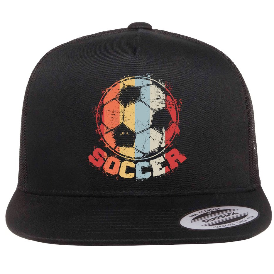 Retro Soccer Ball Flat Bill Trucker Hat