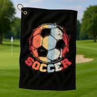 Retro Soccer Ball Golf Towel