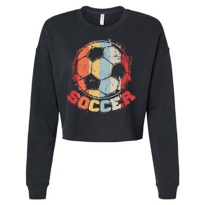 Retro Soccer Ball Cropped Pullover Crew