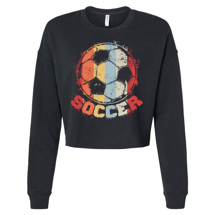 Retro Soccer Ball Cropped Pullover Crew