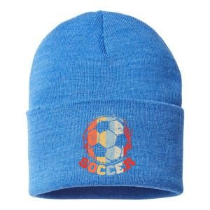 Retro Soccer Ball Sustainable Knit Beanie