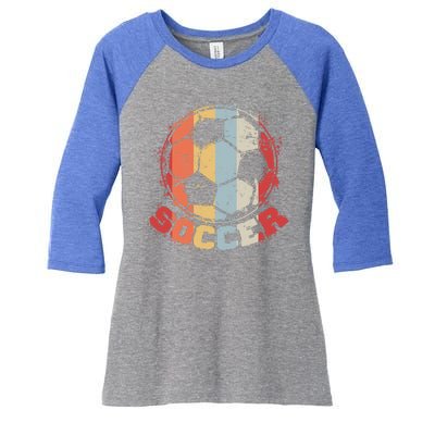 Retro Soccer Ball Women's Tri-Blend 3/4-Sleeve Raglan Shirt