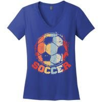Retro Soccer Ball Women's V-Neck T-Shirt