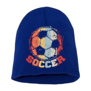 Retro Soccer Ball Short Acrylic Beanie