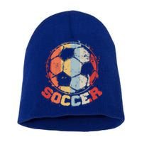 Retro Soccer Ball Short Acrylic Beanie