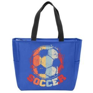 Retro Soccer Ball Zip Tote Bag