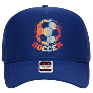 Retro Soccer Ball High Crown Mesh Back Trucker Hat