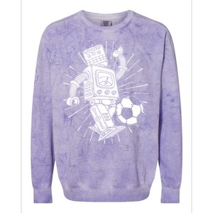 Retro Soccer Robot Colorblast Crewneck Sweatshirt